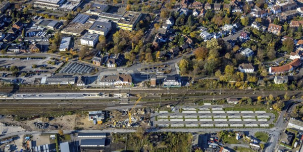 Aerial view, Haltern station, construction site conversion to a barrier-free station, Holtwicker