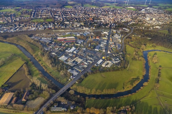 HALTERN AM SEE 16.12.2020 Curved meander - loop of the riparian zones on the course of the river