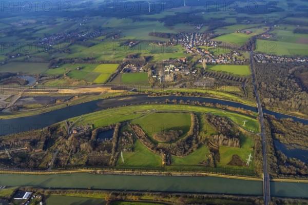 Aerial view of the former Auguste Victoria Shaft 8 mine in Lippramsdorfer Straße with the River