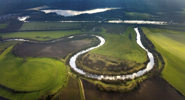 HALTERN AM SEE 16.12.2020 Curved meander - loop of the riparian zones on the course of the river