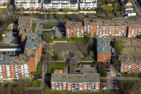 Aerial view, housing estate between Nordenstiftsweg, Rheinsberger Platz, Ruppiner Straße, Kommersch