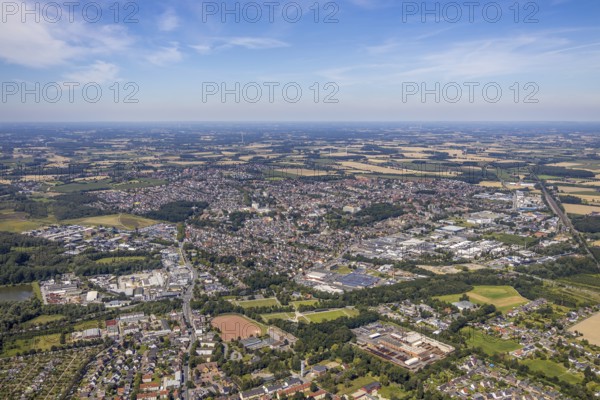 Aerial view, overview Bockum-Hövel, Hamm, Ruhr area, North Rhine-Westphalia, Germany, DE, Europe,