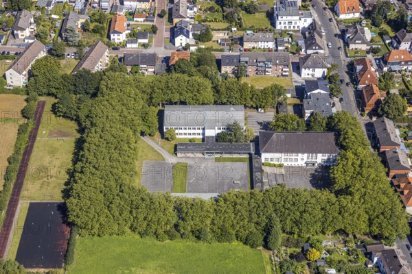 Aerial photo, secondary school Martin-Luther-Schule, environment Bockelweg, Hamm, Ruhr area, North