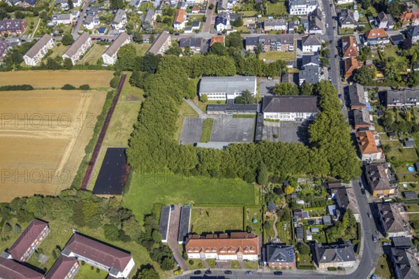 Aerial photo, secondary school Martin-Luther-Schule, environment Bockelweg, Hamm, Ruhr area, North