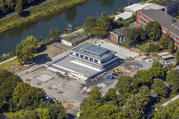 Aerial view, construction site water sports centre, Hamm, Ruhr area, North Rhine-Westphalia,