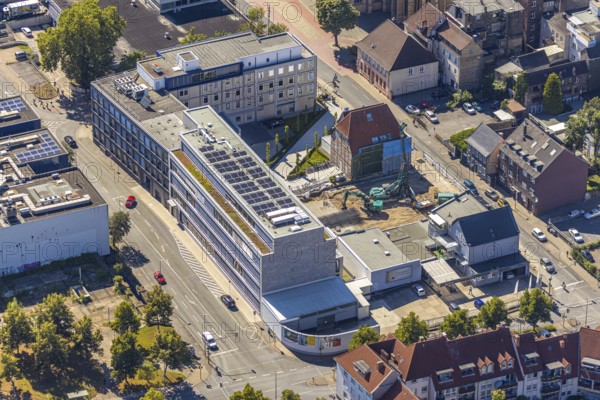 Aerial view, construction site, new building, Pressehaus Westfälischer Anzeiger, Radio Lippewelle,