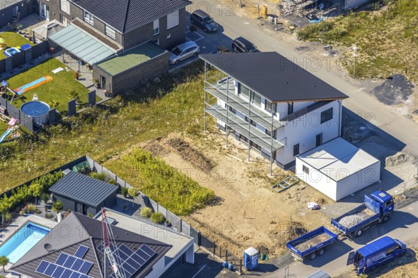 Aerial view, new development area Beisenkamp next to the grammar school Beisenkamp,
