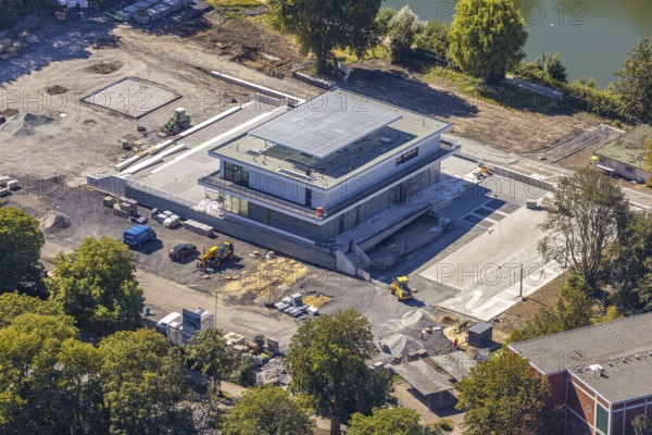 Aerial view, construction site water sports centre, Hamm, Ruhr area, North Rhine-Westphalia,