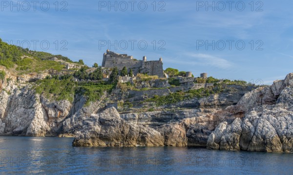 Doria Castle at Porto Venere, a town at a coastal area in the province of La Spezia in Liguria,
