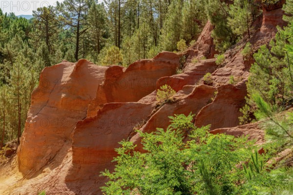 Impression around the Ochre Path near Roussillon, a commune in the Vaucluse department of the