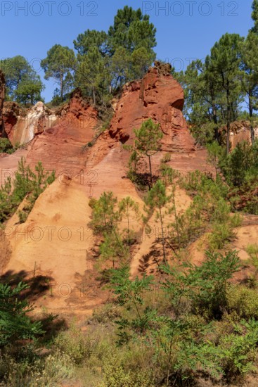 Impression around the Ochre Path near Roussillon, a commune in the Vaucluse department of the