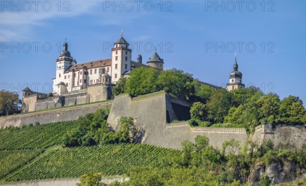 The Marienberg Fortress in Wuerzburg, a city in the Franconia region of bavaria in Germany at