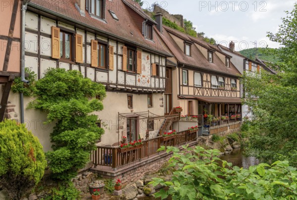 Waterside impression of Kaysersberg, a historical town and former commune in Alsace in northeastern