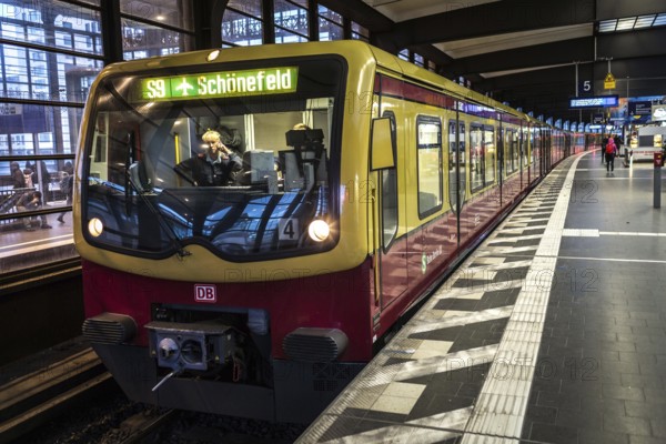 DEU Germany Germany Berlin S-Bahn driver on the phone during the EVG strike at Zoo station on
