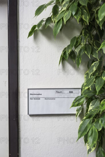 DEU Germany Germany Berlin Door sign of the building councillor for Kreuzberg-Friedrichshain,