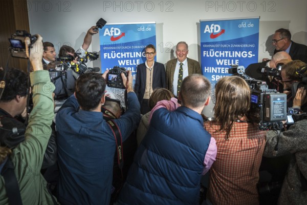DEU Germany Germany Berlin AFD press conference on immigration and crime with Alice Weidel and