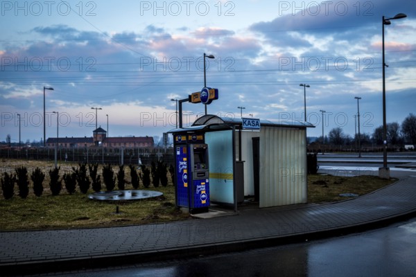POL Poland Auschwitz Scenes at the Holocaust Memorial .ATM-machine and ticket machine at the