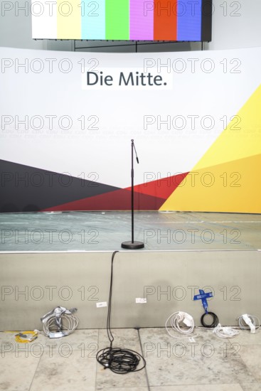 DEU Germany Germany Berlin Set-up for the election evening in the CDU's Konrad Adenauer House. View
