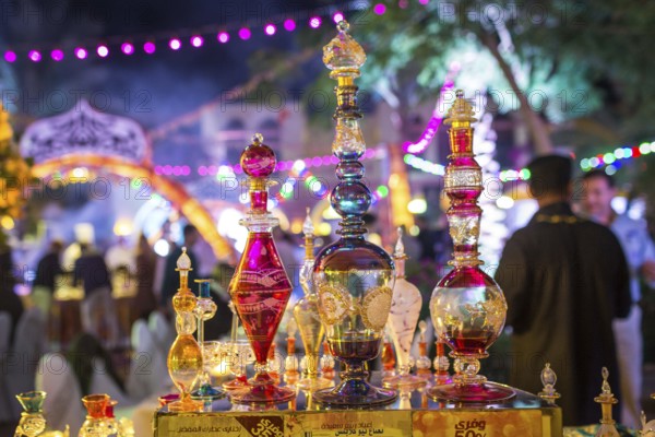 Egypt Hurghada The offer of a souvenir seller during an evening promotional event for Egyptian