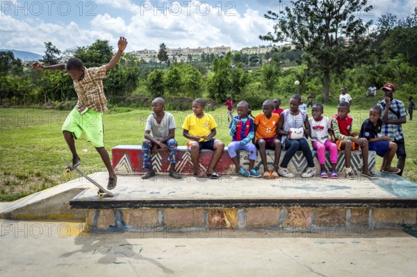 RWA RWANDA RUANDA Kigali skating tournament at the SOS Children's Village Hermann Gmeiner. In