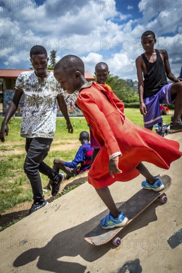RWA RWANDA RUANDA Kigali skating tournament at the SOS Children's Village Hermann Gmeiner. In