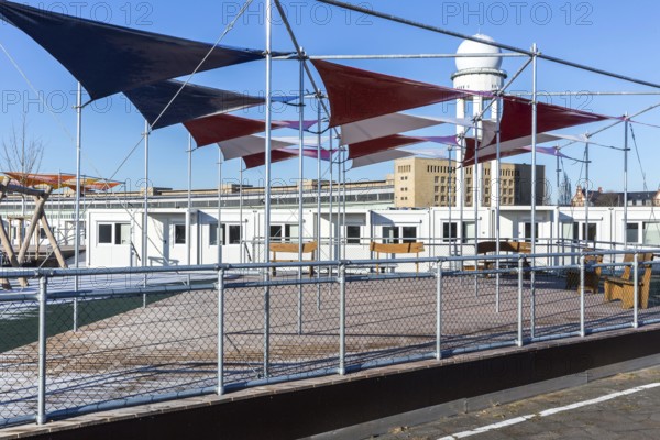 DEU Germany Germany Berlin A newly designed container village for refugees, the 'Tempohome', at the