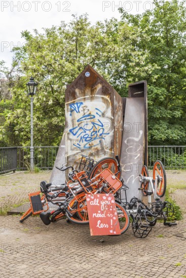 DEU Germany Germany Berlin Bikes from the hire company Mobike have been assembled into a special