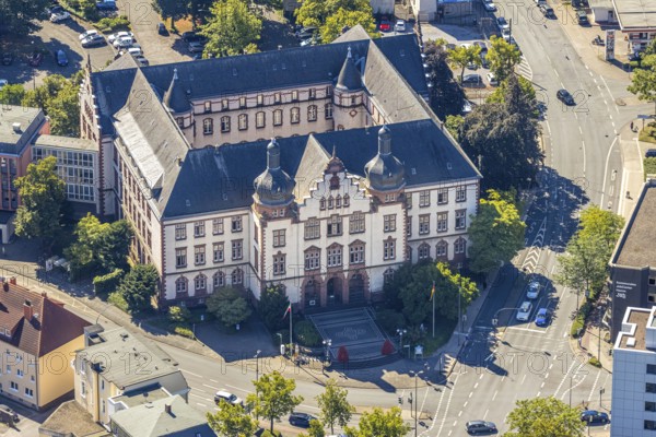 Aerial view, town hall Hamm, former district court building, Hamm, Ruhr area, North