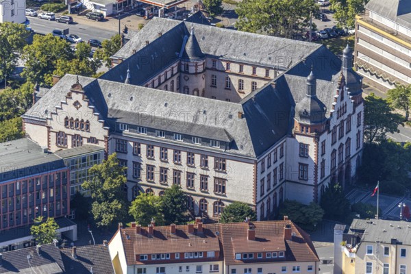 Aerial view, town hall Hamm, former district court building, Hamm, Ruhr area, North