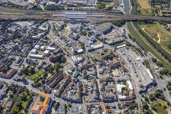 Aerial view, Hamm-Mitte, southern centre with Goethestraße, Hamm, Ruhr area, North
