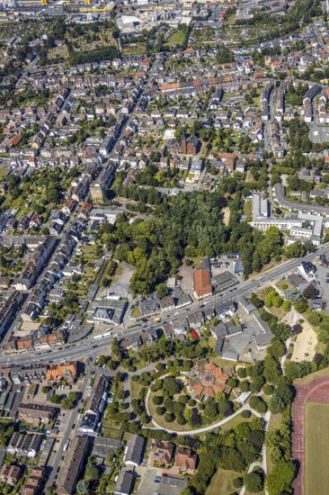 Aerial view, measure north-south green link, playground Kita St.Anna to Dortmunder Straße, Hamm,