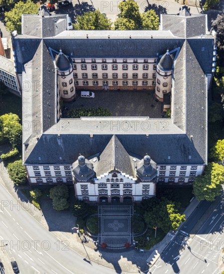 Aerial view, town hall Hamm, former district court building, Hamm, Ruhr area, North