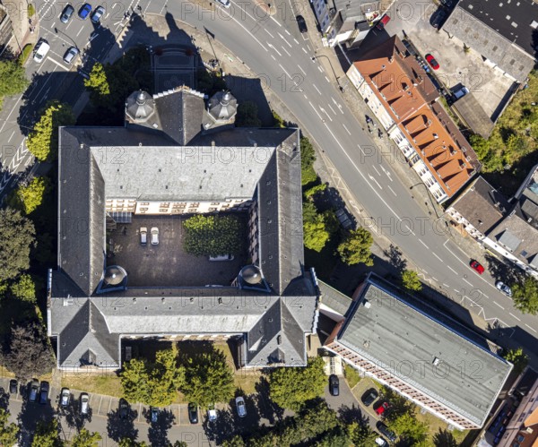 Aerial view, town hall Hamm, former district court building, Hamm, Ruhr area, North
