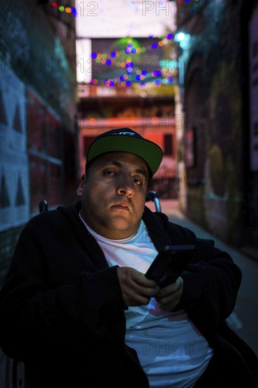DEU Germany Germany Berlin The rapper and MC Malik in front of his performance in the bathhouse on