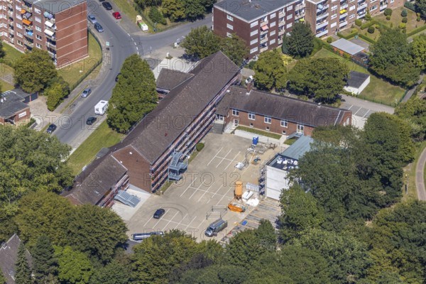 Aerial view, Gebrüder-Grimm-Schule, Hamm, Berliner Straße, Bockum-Hövel, Ruhr area, North