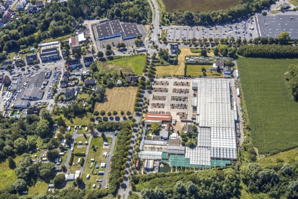 Aerial view, roundabout Münsterstraße Warendorfer Straße, Sachsenring, Heessen, Hamm, Ruhr area,