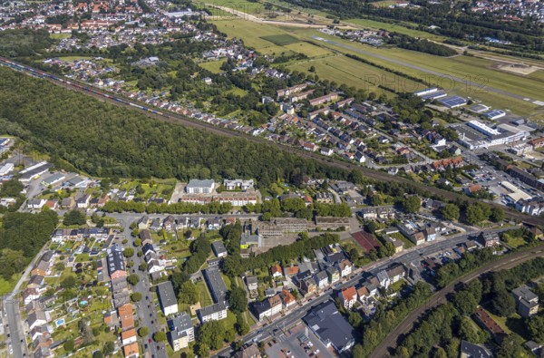 Aerial view, overview Münsterstraße - Westberger Weg, Hauptschule Karlschule,
