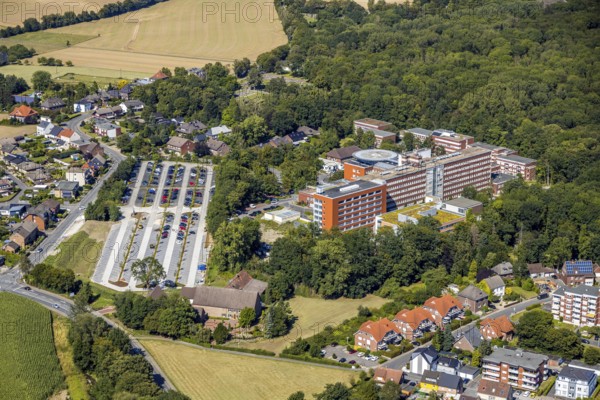 Aerial photo, Barbara-Klinik, new car parks, helipad, Heessen, Hamm, Ruhr area, North