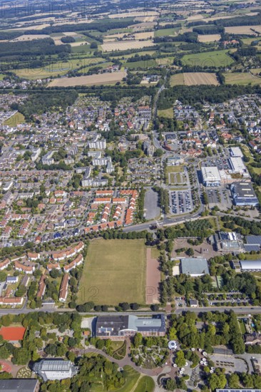Aerial view, overview Hamm-Osten, Maximilian-Park to the Datteln-Hamm-Canal, Werries, Hamm, Ruhr