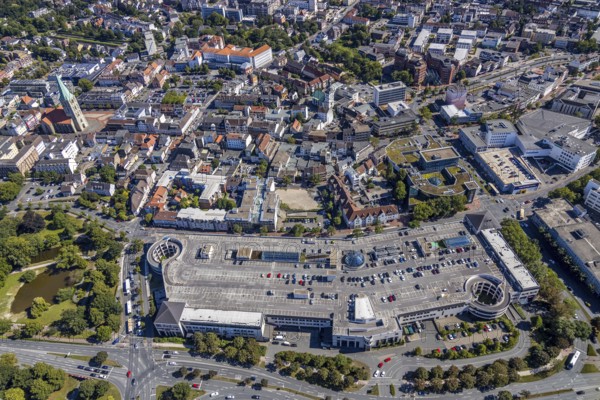 Aerial view, Widumstraße, Allee-Center, Ritter-Passage, Evangelische Pauslus-Kirche Evangelische
