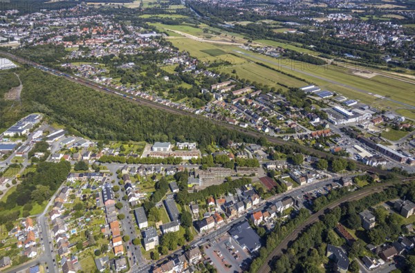 Aerial view, overview Münsterstraße - Westberger Weg, Hauptschule Karlschule,
