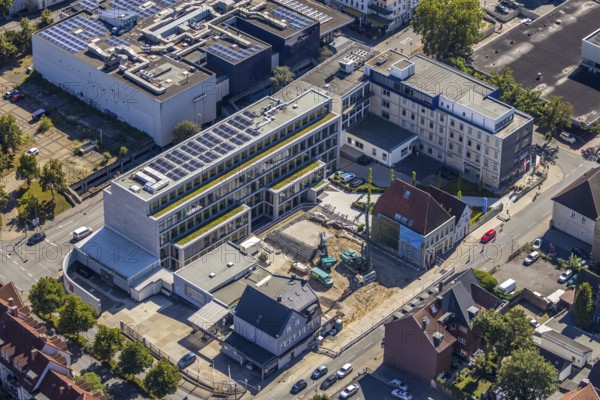 Aerial view, construction site, new building, Pressehaus Westfälischer Anzeiger, Radio Lippewelle,