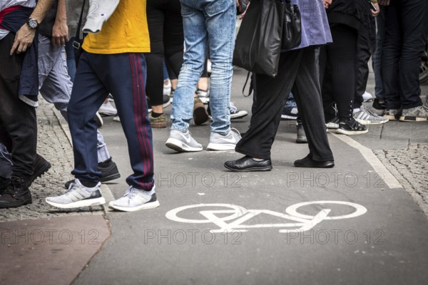 DEU Germany Germany Berlin scene with cyclists in the capital.cyclists and pedestrians get in each