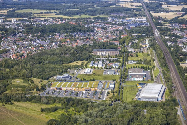 Aerial view, Alfred-fisherman-Halle, Halde Sachsen, Heessen, Hamm, Ruhr area, North