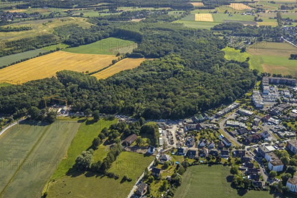 Aerial view, construction work on Dresdener Straße, Bockheideweg, Herringen, Hamm, Ruhr area, North