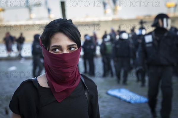 DEU Germany Germany Hamburg Protests in front of and during the 'Welcome to hell' demonstration in
