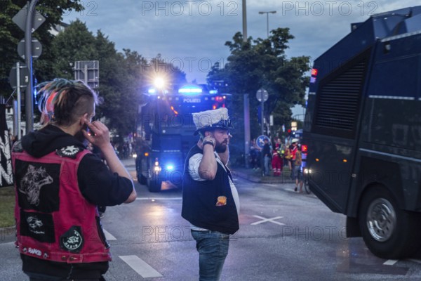 DEU Germany Germany Hamburg Protests in front of and during the 'Welcome to hell' demonstration in