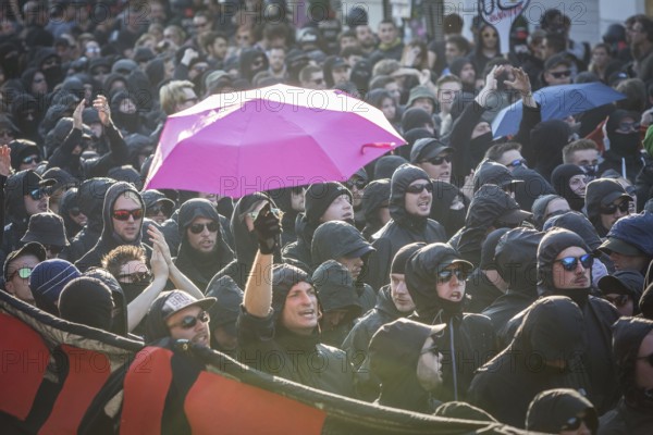 DEU Germany Germany Hamburg Protests in front of and during the 'Welcome to hell' demonstration in