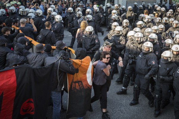 DEU Germany Germany Hamburg Protests in front of and during the 'Welcome to hell' demonstration in