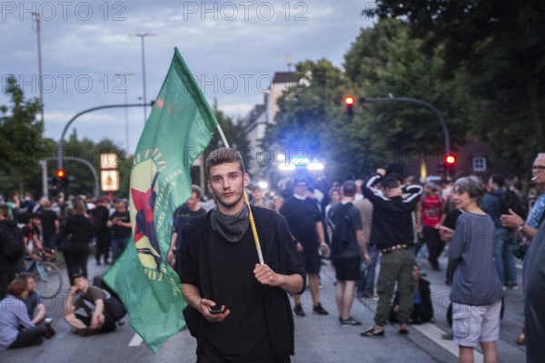 DEU Germany Germany Hamburg Protests in front of and during the 'Welcome to hell' demonstration in